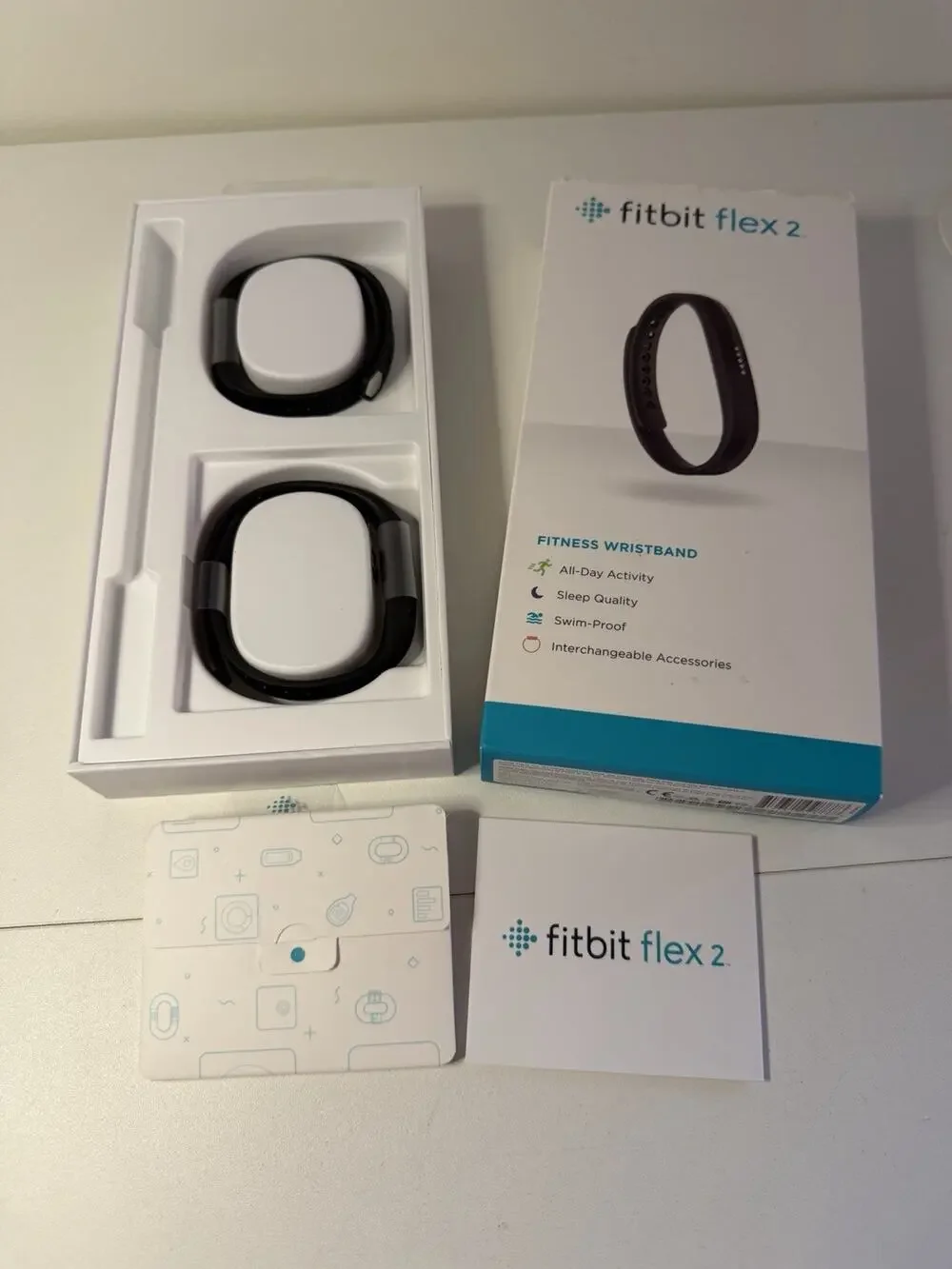 Fitbit Flex2 Activity Black Band 2 Wristbands Small Large ONLY NO TRACKER Parts